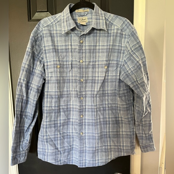 Blue plaid button down - Picture 1 of 4